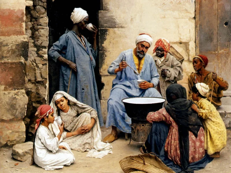 1855-Ludwig Deutsch - Il venditore Sahleb, Il Cairo, 1886